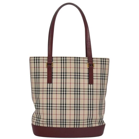 Burberry Nova Check Beige Canvas Tote Bag (Pre-Owned) - Picture 1 of 16